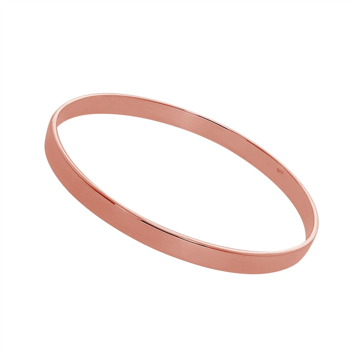 Bracelet jonc gravable en argent sterling plaqué or rose de 67 mm
