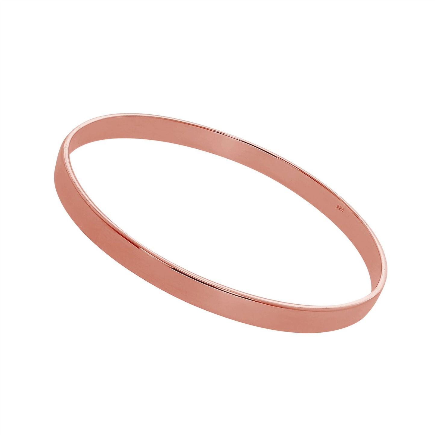 Bracelet jonc gravable en argent sterling plaqué or rose de 67 mm