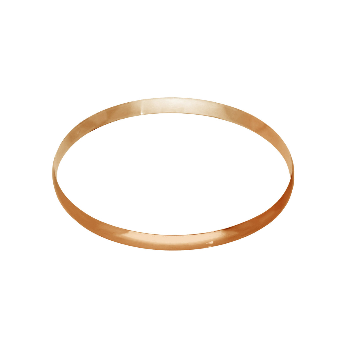 Bracelet jonc rond uni en argent sterling plaqué or rose de 65 mm