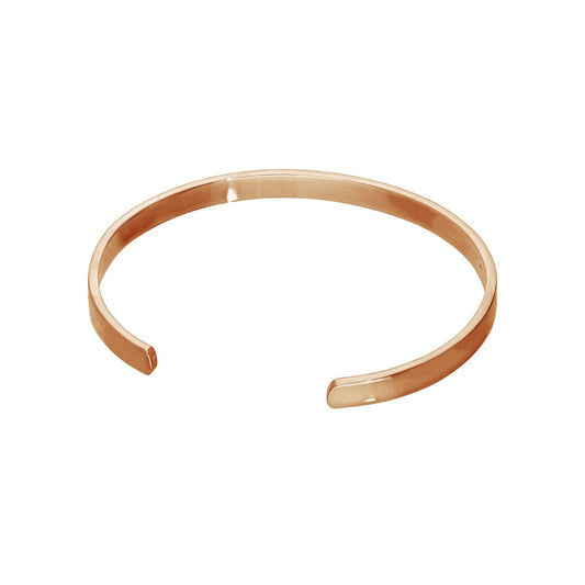 Bracelet jonc simple gravable en argent sterling plaqué or rose de 70 mm