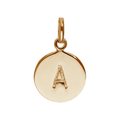 Breloque en argent sterling plaqué or rose avec lettre AZ gravable