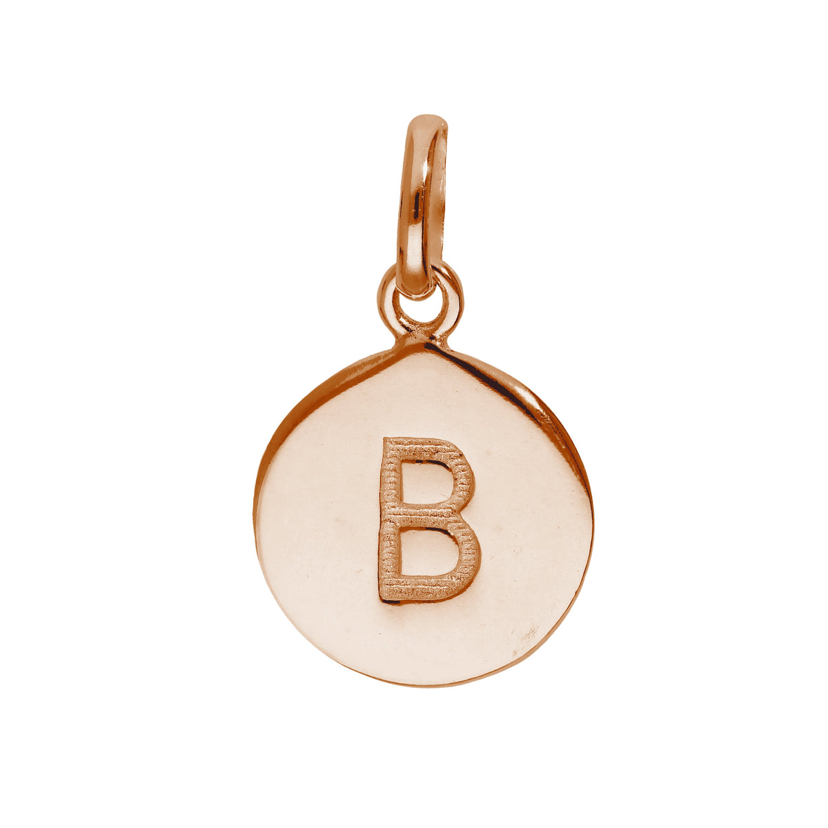 Breloque en argent sterling plaqué or rose avec lettre AZ gravable