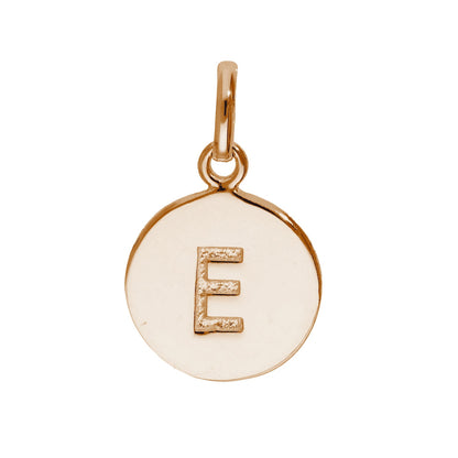 Breloque en argent sterling plaqué or rose avec lettre AZ gravable