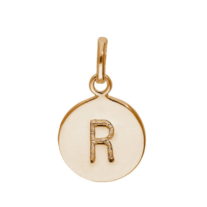 Breloque en argent sterling plaqué or rose avec lettre AZ gravable