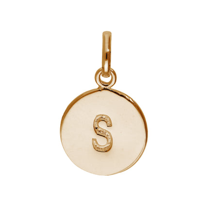 Breloque en argent sterling plaqué or rose avec lettre AZ gravable