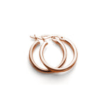 Boucles d'oreilles créoles carrées en argent sterling plaqué or rose de 12 à 40 mm