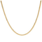 Collier chaîne gourmette plate à facettes en or 9 carats de 1,3 mm, 45,7 à 61 cm