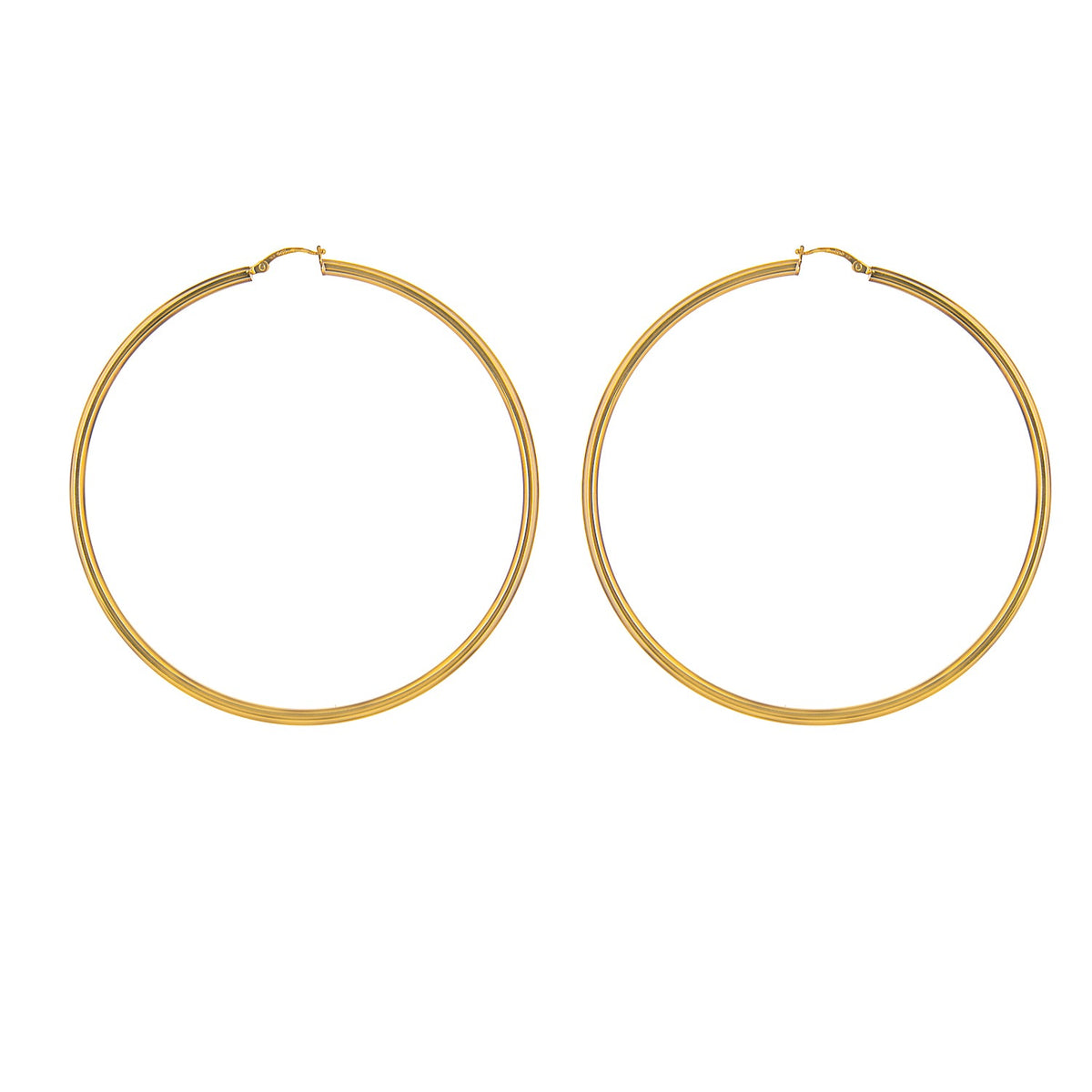 Boucles d'oreilles créoles légères à charnière en or 9 carats de 10 mm à 70 mm