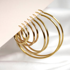 Boucles d'oreilles créoles légères à charnière en or 9 carats de 10 mm à 70 mm