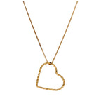 Collier cœur flottant torsadé en or 9 carats