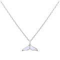 Collier queue de baleine en argent sterling et nacre, 45 cm