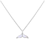 Collier queue de baleine en argent sterling et nacre, 45 cm