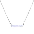 Collier en argent sterling avec barre en nacre de 45,7 cm