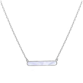 Collier en argent sterling avec barre en nacre de 45,7 cm
