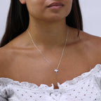 Collier en argent sterling avec nuage éclair et nacre