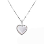 Collier cœur en argent sterling et nacre de 45,7 cm