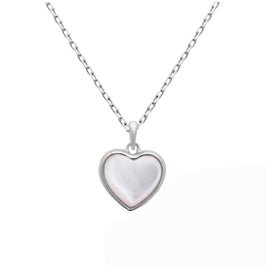 Collier cœur en argent sterling et nacre de 45,7 cm