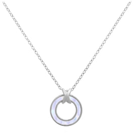 Collier cercle karma en argent sterling et nacre, 45,7 cm