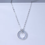 Collier cercle karma en argent sterling et nacre, 45,7 cm