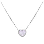 Collier cœur en argent sterling et nacre de 45,7 cm