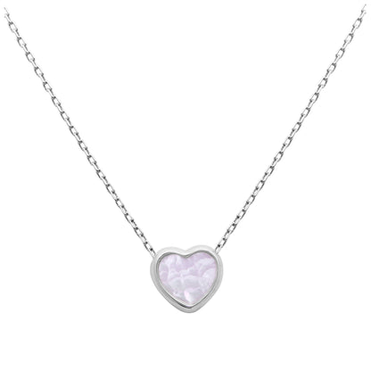 Collier cœur en argent sterling et nacre de 45,7 cm