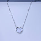 Collier cœur en argent sterling et nacre de 45,7 cm