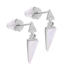 Boucles d'oreilles pendantes triangulaires en argent sterling et nacre