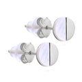Boucles d'oreilles rondes en argent sterling et nacre fendue