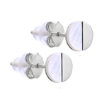 Boucles d'oreilles rondes en argent sterling et nacre fendue