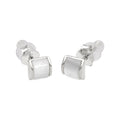 Boucles d'oreilles à tige en argent sterling avec dôme en nacre