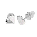 Boucles d'oreilles à tige en argent sterling avec cœur en nacre fendue
