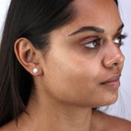 Boucles d'oreilles rondes en argent sterling et nacre