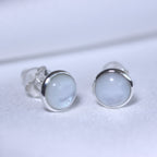 Boucles d'oreilles rondes en argent sterling et nacre