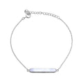 Bracelet réglable en argent sterling avec barre en nacre de 18 à 20 cm