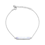 Bracelet réglable en argent sterling avec barre en nacre de 18 à 20 cm
