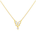 Collier papillon en argent sterling plaqué or et zircone cubique, 45 cm