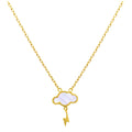 Collier éclair en argent sterling plaqué or et nacre
