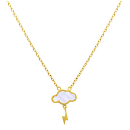 Collier éclair en argent sterling plaqué or et nacre