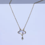 Collier éclair en argent sterling plaqué or et nacre