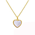Collier cœur en argent sterling plaqué or et nacre