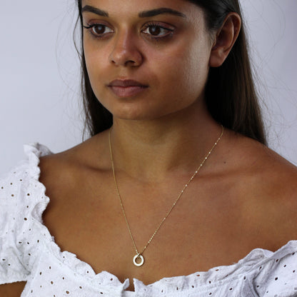 Collier Karma en argent sterling plaqué or et nacre