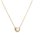 Collier cœur en argent sterling plaqué or et nacre