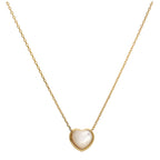 Collier cœur en argent sterling plaqué or et nacre