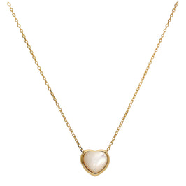 Collier cœur en argent sterling plaqué or et nacre