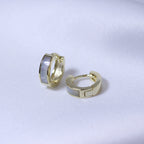 Boucles d'oreilles créoles à charnière en argent sterling plaqué or de 10 mm