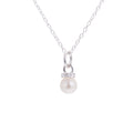 Collier en argent sterling avec zircones cubiques et perles - 35 à 81 cm