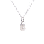 Collier en argent sterling avec zircones cubiques et perles - 35 à 81 cm