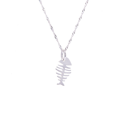 Collier en argent sterling avec arêtes de poisson de 40 à 61 cm