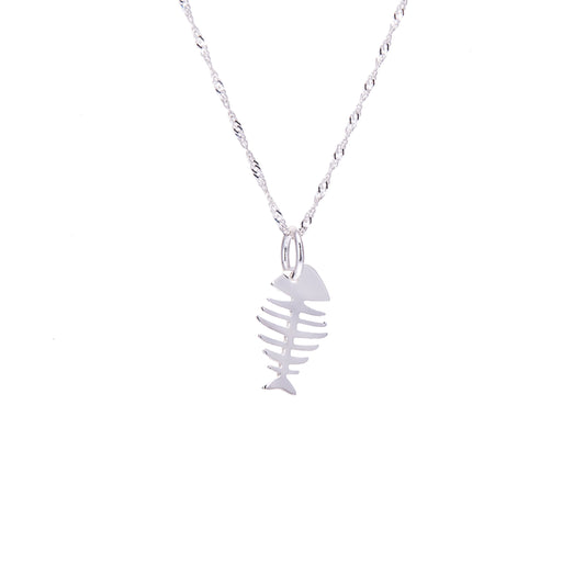 Collier en argent sterling avec arêtes de poisson de 40 à 61 cm