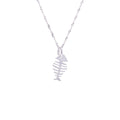 Collier en argent sterling avec arêtes de poisson de 40 à 61 cm